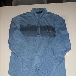 Travis Mathew Men's Blue Quarter-Zip Sweater